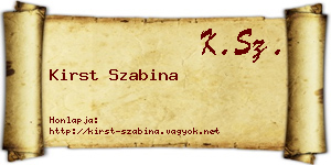 Kirst Szabina névjegykártya