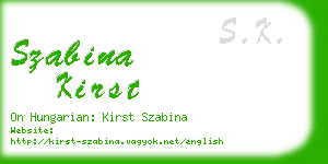 szabina kirst business card